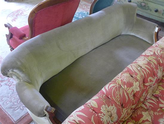 Late Victorian scroll back settee(-)